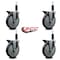 Service Caster 6'' Thermoplastic Rubber Swivel 1-1/8'' Expanding Stem Caster Set with Brake, 4PK SCC-EX20S614-TPRB-PLB-118-4 - alternate 4
